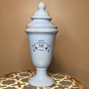 VINTAGE Elegant Blue Tea Canister